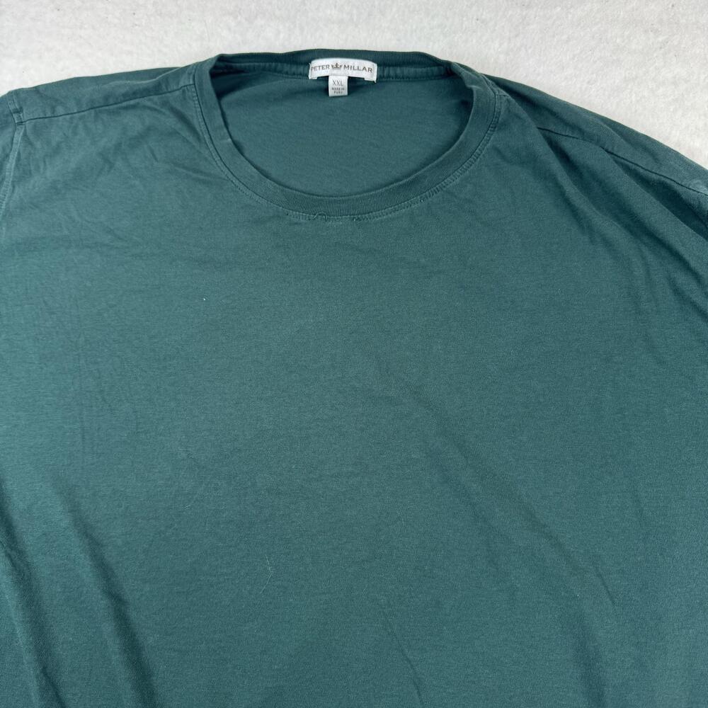 Peter Millar Shirt Mens Size 2XL Green Cotton Crew Neck Short Sleeve Casual